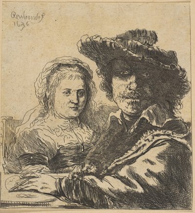 Rembrandt and His Wife Copy by Ignace Joseph de Claussin