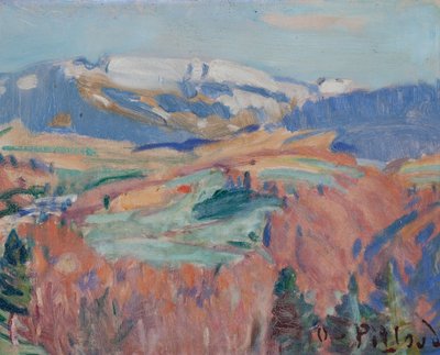 Fribourg Countryside in Autumn by Ignace Nazaire Oswald Pilloud