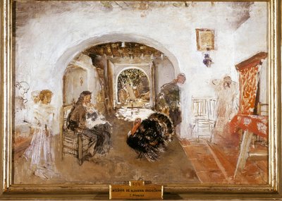 Interior of a farm in Valencia in Spain by Ignacio Pinazo Camarlech