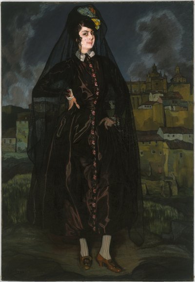 Portrait of Anita Ramírez in Black by Ignacio Zuloaga