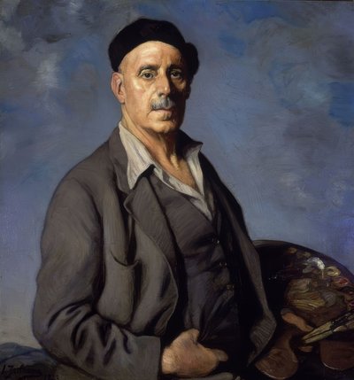 Self-Portrait with Blue Background – 1942 by Ignacio Zuloaga y Zabaleta