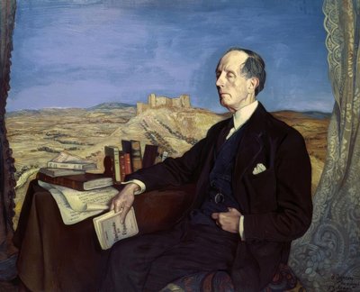 Azorín – Painted in 1941 – Background View of Jadraque by Ignacio Zuloaga y Zabaleta