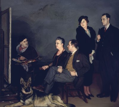 The Painter and His Family – 1937 – Oil on Canvas by Ignacio Zuloaga y Zabaleta