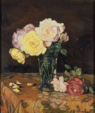 Vase with Roses – 1931 by Ignacio Zuloaga y Zabaleta