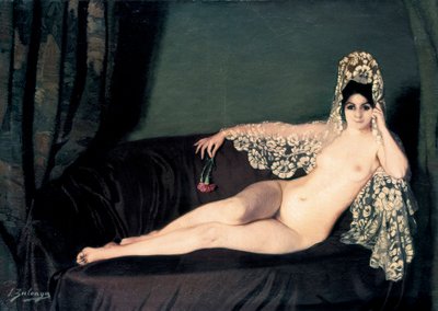 Feminine nude - Portrait of the countess Anna princesse Brancoveanu (Brancovan) by Ignacio Zuloaga y Zabaleta