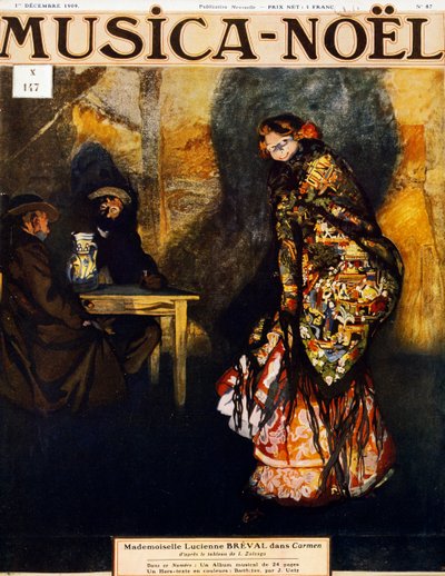 Lucienne Breval, Swiss soprano, as Carmen, in the opera by Georges Bizet by Ignacio Zuloaga y Zabaleta