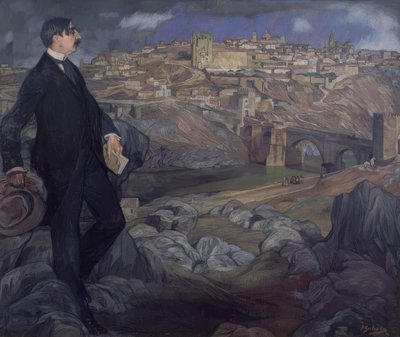 Maurice Barres with Toledo in the Background by Ignacio Zuloaga y Zabaleta