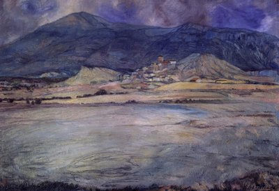 Village of Zaragoza – Esco – 20th Century by Ignacio Zuloaga y Zabaleta