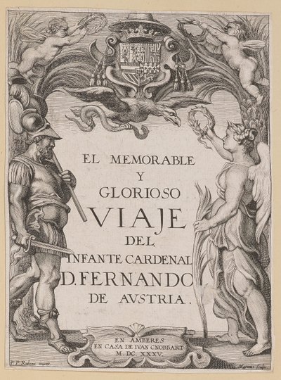 Title Page for D. De Aedo y Gallert, El...Viaje del Infante Cardenal... by Ignatius Cornelis Marinus after Sir Peter Paul Rubens