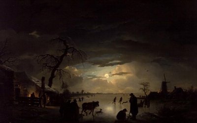 A Winter Landscape in Moonlight by Ignatius Josephus van Regemorter