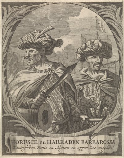 Portraits of Horusce and Hareaden Barbarossa, Barbary Pirates by Ignatius Lux