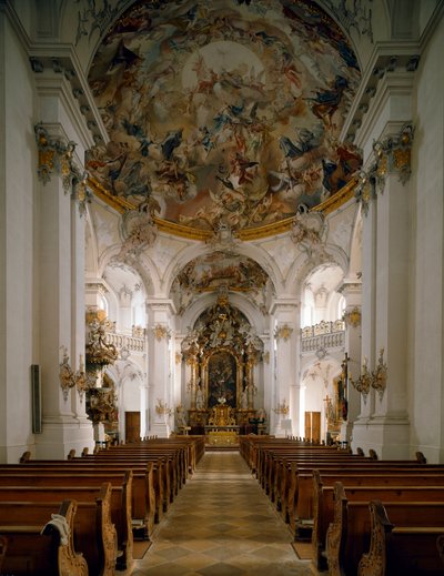 Internal view of the Abbey of San Marino and San Anianus by Ignaz  Gunther
