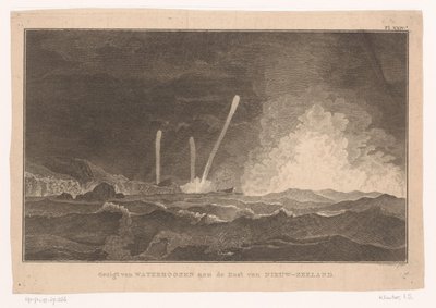 View of Waterspouts on the Coast of New Zealand by Ignaz Sebastian Klauber