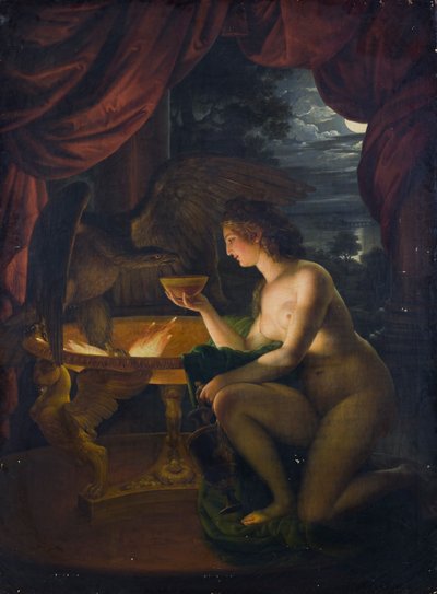 Hebe Feeding the Eagle of Zeus with Nectar by Ignaz Unterberger