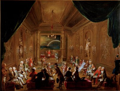 Reunion in Vienna of the Masonic Lodge of the Crown Esperance in 1790 by Ignaz Unterberger