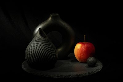 Black Vases Red Apple by Igor Kopcev