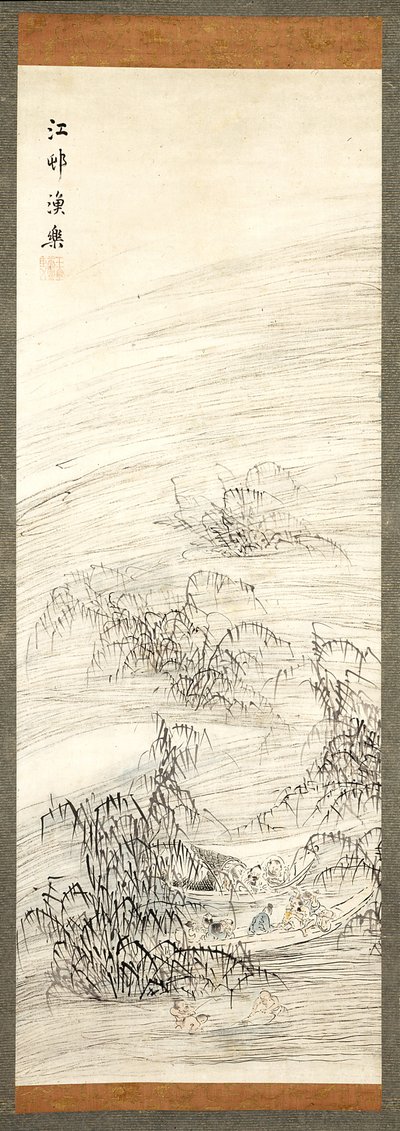 River Village And Fishing Pleasure by Ike no Taiga
