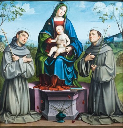 Madonna and Child with St Francis of Assisi and St Anthony of Padua by Il (1450 1517) Francia