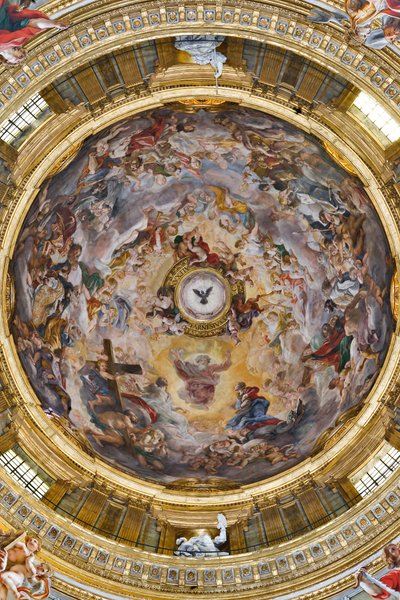 Paradise Praising Jesus and the Pendentives with Prophets, Evangelists and Doctors of the Church by Il  Baciccio