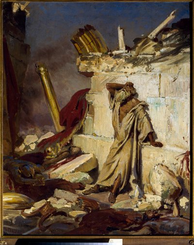 Jeremiah Lamenting the Destruction of Jerusalem by Ilya Efimovich Repin
