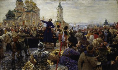 Minin Appeals to the People of Nizhny Novgorod in 1611 by Ilya Efimovich Repin