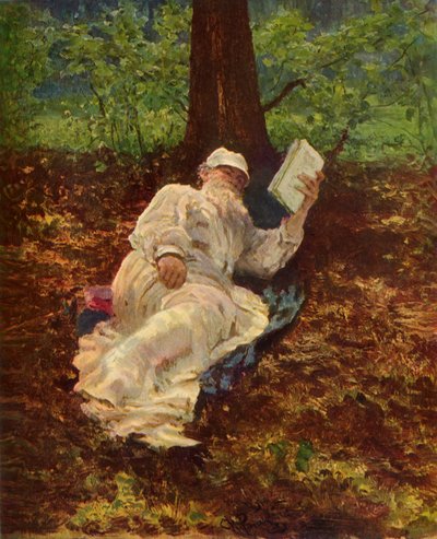 Leo Nikolayevich Tolstoy takes a Rest in the Woods by Ilya Efimovich Repin