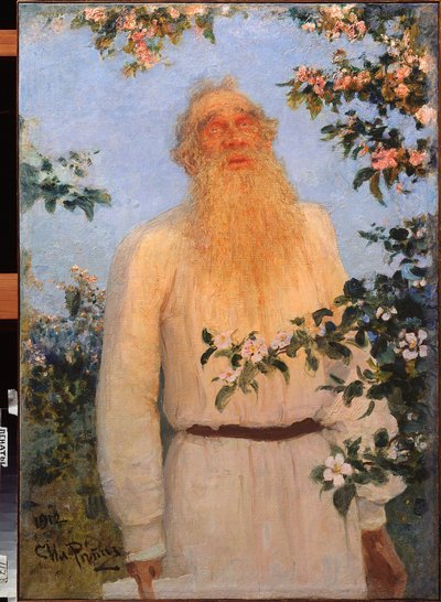 Portrait of the Author Lev Nikolayevich (Leo Tolstoy) by Ilya Efimovich Repin