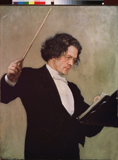 Portrait of the Composer Anton Rubinstein by Ilya Efimovich Repin