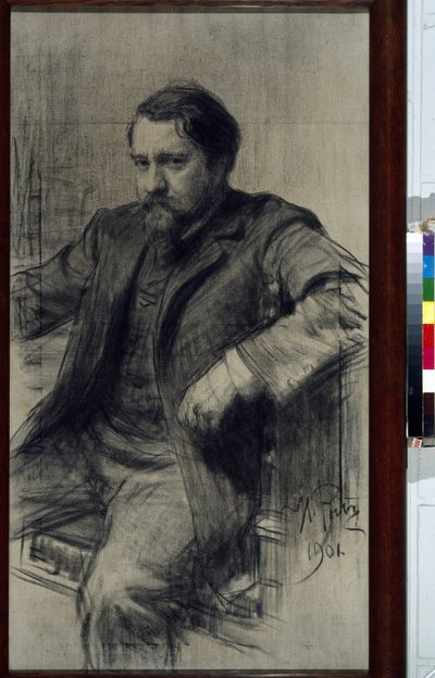 Portrait of the Painter Valentin Aleksandrovitch Serov (1865-1911) - Drawing by Ilya Yefimovich Repin (1844-1930) by Ilya Efimovich Repin