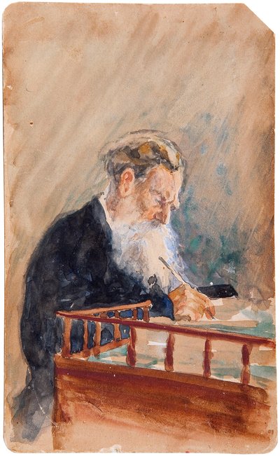 Portrait of the author Leo N. Tolstoy, 1900s by Ilya Efimovich Repin