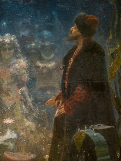 Sadko in the Underwater Kingdom (detail) by Ilya Efimovich Repin