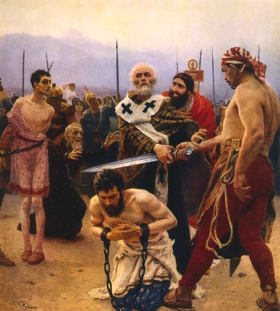St Nicholas saving three innocents from execution, c1888 by Ilya Efimovich Repin