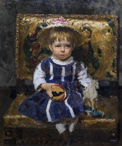 Véra Repine as a Child by Ilya Efimovich Repin