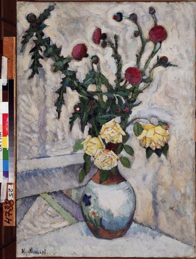 Roses and Thistles by Ilya Ivanovich Mashkov