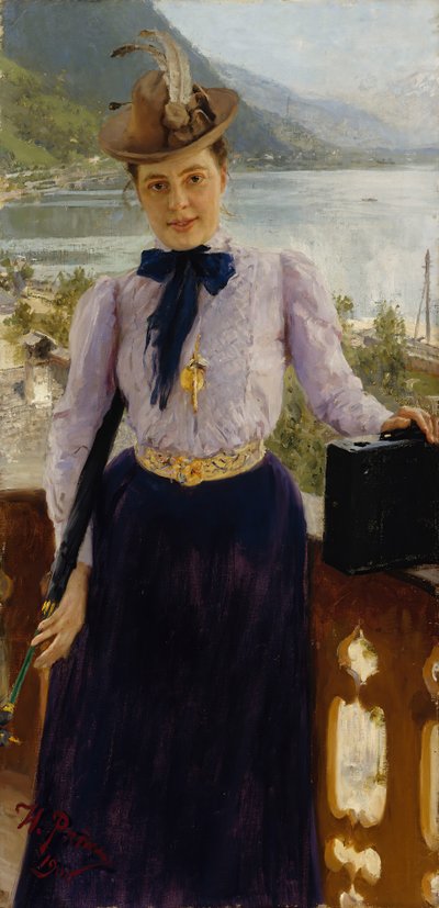 Portrait of the Author Natalia Borísovna Nordman-Severova 1863-1914 by Ilya Efimovich Repin