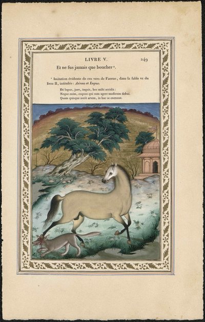 The Horse and the Wolf by Imam Bakhsh Lahori