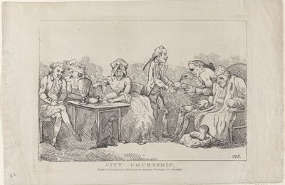 City Courtship by Imitator of Thomas Rowlandson.