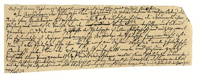 Autograph manuscript, in German, notes on philosophy and the University of Königsberg by Immanuel Kant