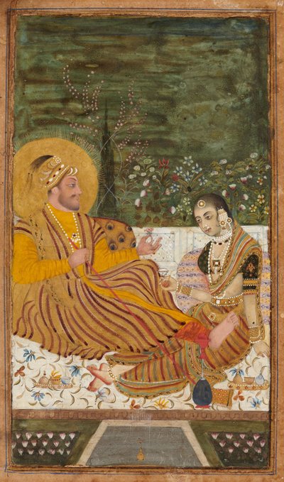 Ali Adil Shah II of Bijapur with a Woman by Indian Art