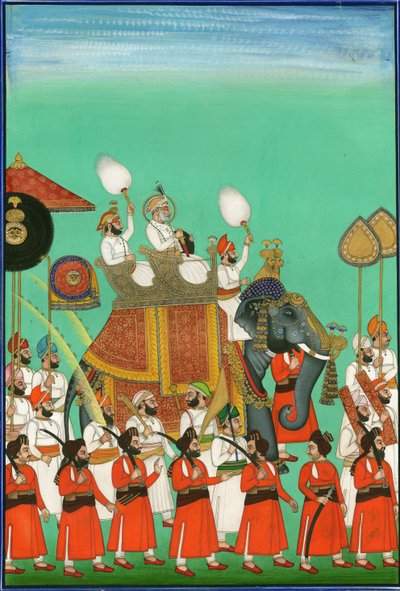 Rajah of Jodhpur Riding an Elephant, c1780 by Indian Art