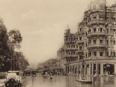 Esplanade Mansions and Government Place East with a view of Old Court House Street by Indian photographer