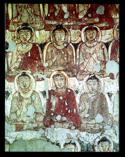 A Multitude of Seated Buddhas (detail), from the interior of Cave 2 by Indian School