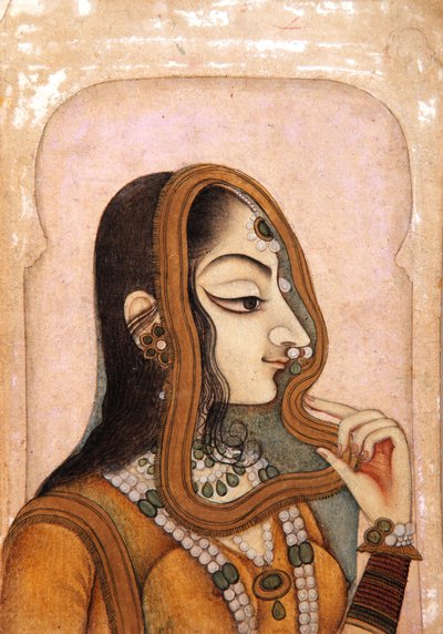 A beautiful woman, framed by an arch by Indian School
