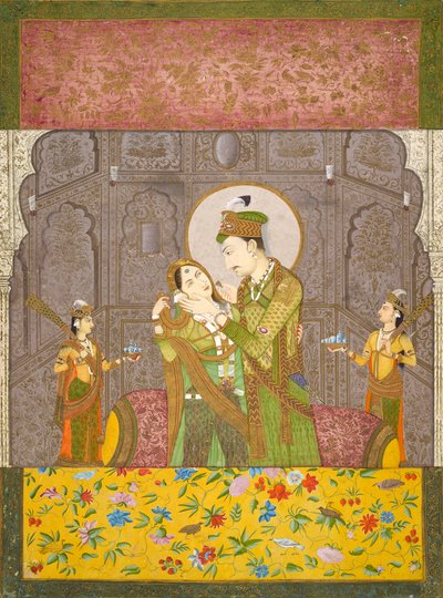 A Prince and His Consort by Indian School