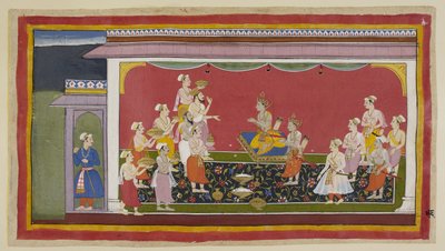 Bharata and Shatrughna Perform Funeral Rites (detail) by Indian School