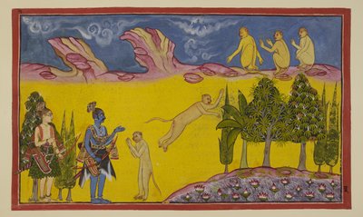 Sugriva is at first frightened, thinking that these armed warriors have been sent by his usurping brother Bali to destroy him. He sends his sagacious minister Hanuman to find out more about the two strangers by Indian School
