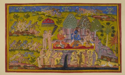 As Sugriva is still speaking of his earlier adventures to the two brothers, the monkeys sent out to the eastern, northern and western quarters return and report that their quest was in vain, there had been no sign of Sita by Indian School