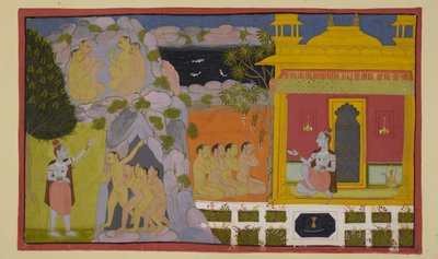 The monkeys have told Svayamprabha of their search for the missing Sita, and she has told them of the mystery of the cave and how she came to live in that marvelous place by Indian School