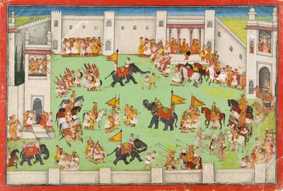 Arrival of the Groom at the Palace, folio from a Ramayana by Indian School