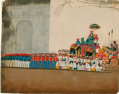 Sultan Riding an Elephant by Indian School